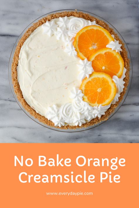 Creamsicle Pie Recipe, Orange Creamsicle Pie, Creamsicle Popsicle, Creamsicle Pie, Orange Creamsicle Cheesecake, Orange Cheesecake Recipes, Creamsicle Cheesecake, Picnic Dessert, Sweet Pie Crust