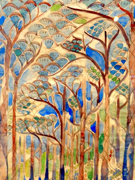 Trees Watercolor - Walter Anderson. Anderson Museum - Ocean Springs, Mississippi Walter Anderson Art, Ocean Springs Mississippi, Walter Anderson, Trees Watercolor, Ocean Springs, Aleister Crowley, Male Artist, Watercolor Trees, Outsider Art