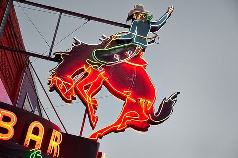 Neon Cowboy, Cowboy Bar, Western Bar, Cowboys Bar, Sheridan Wyoming, Cowboy Decor, Jackson Hole Wy, Cowboy Decorations, Neon Moon