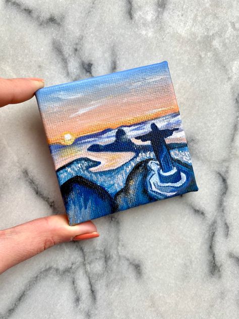 Sunsets in Rio are like no other 🙏🏻 #riodejaneiro  #acrylic #painting Rio Painting, Brazil Painting, Brazil Art, Travel Canvas, Makeover Bedroom, Cute Paintings, Canvas Projects, Room Makeover Bedroom, Mini Canvas