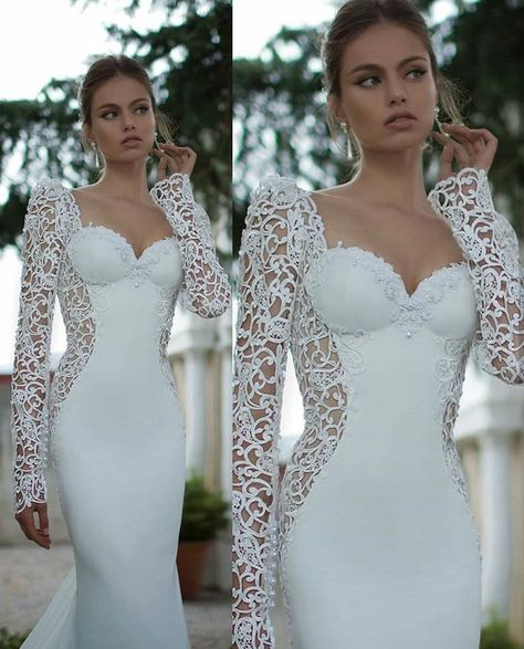 1,2 or 3??!😍 . . . 👉Follow @HAREMsCOUTURE 👉Follow @HAREMsCOUTURE . .👗#valdrinsahiti . . .#style #couture #abiye #eveningdresses #gowns… Picknick Outfits, Winter Wedding Dresses, Tight Wedding Dress, Lace Bandage Dress, White Lace Bodycon, Wedding Dresses Taffeta, Dress Queen, White Bandage Dress, Wedding Dresses 2014