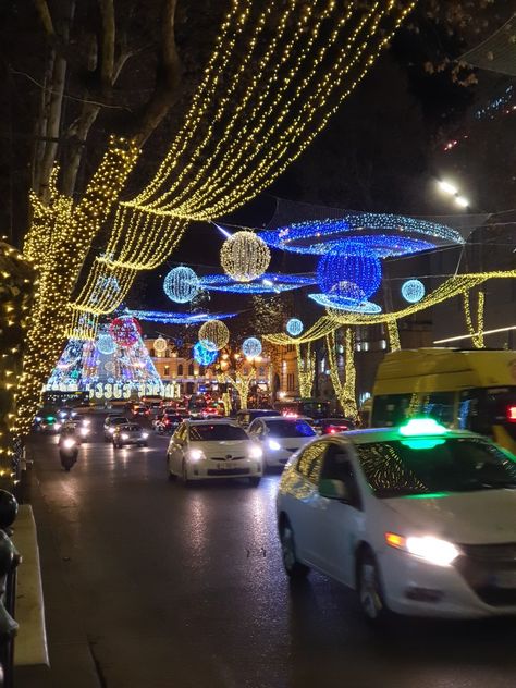 Christmas lights in Tbilisi, Georgia 🇬🇪  #christmas #newyear #christmastree #christmaslights #tbilisi #georgia Georgia Wallpaper, Georgia Christmas, Georgia Country, Instagram Creative Ideas, Tbilisi Georgia, Instagram Creative, Blue Ridge Mountains, 5 Months, Christmas Aesthetic