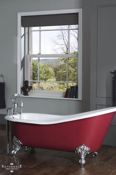 We are in love this Valentine’s Day with the Ginevra Slipper Bath in love heart red ❤️ Slipper baths ooze decadence, and this iconic cast iron bath is no exception. The outside of all our handcrafted baths is primed ready for overpainting in your chosen colour scheme. Plus, with plenty of options to choose from, such as cast-iron white or chrome claw feet and our comprehensive tap collection, you can always add a splash of your own personality 🛀 💦 Cast Iron Bath, Slipper Bath, Red Slippers, Roll Top Bath, Heart Red, Red Top, Colour Scheme, Cast Iron, Bathroom Design