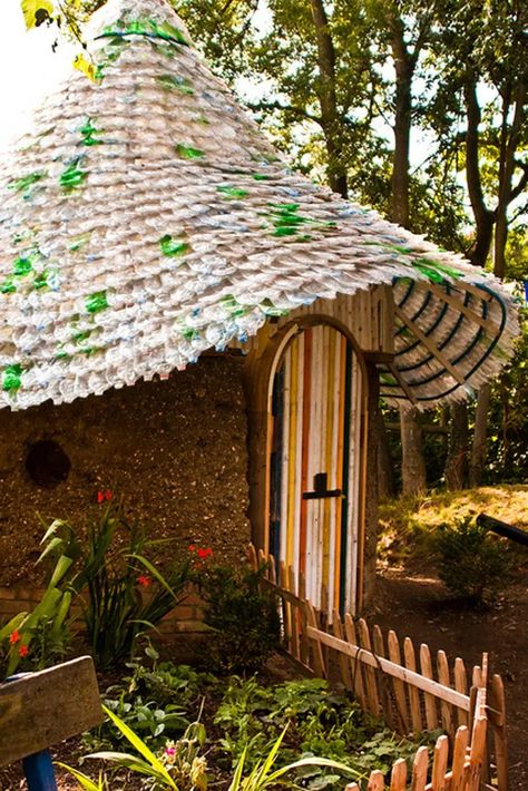 11 Brilliant Ways to Reuse Empty Plastic Bottles - HubPages Bottles In The Garden, Uses For Plastic Bottles, Plastic Bottle House, Reuse Bottles, Eco Construction, Empty Plastic Bottles, Bottle House, City Farm, Cob House