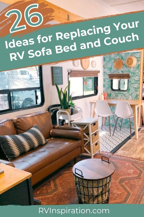 Looking to upgrade your RV's sofa bed or couch? Look no further! Our blog post has 26 amazing ideas to help you find the perfect replacement. From sleek and modern designs to cozy and comfortable options, we've got you covered. Plus, with our helpful tips and tricks, you'll be able to find the perfect fit for your space and style. #RVlife #RVrenovation #RVremodel #RVinspiration Camper Couch Replacement, Rv Sofa Replacement, Rv Couch Bed, Rv Couch Replacement, Rv Couch Ideas, Couch Bed Ideas, Rv Couch, Rv Sofa Bed, Camper Organization Rv Living