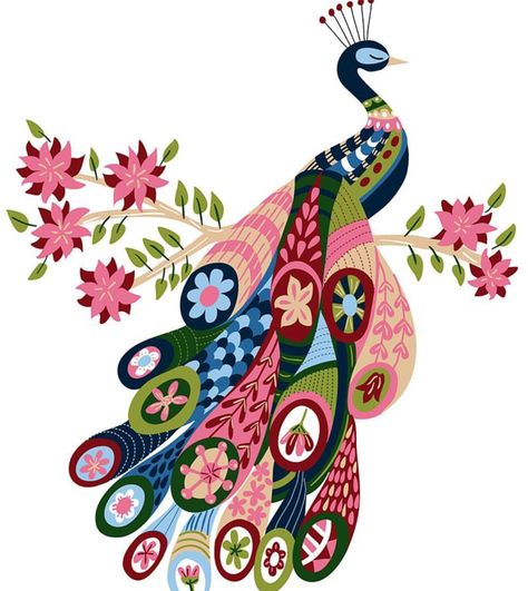 Peacock | Olivia Gibbs Illustration Peacock Illustration, Diwali Painting, African American Quilts, Mural Art Design, Arte Folk, Canvas Art Decor, Print Design Art, Illustrator Art, Abstract Floral Art