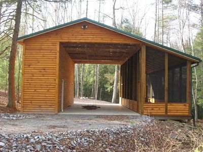 Rent To Own Storage Buildings, Sheds, Barns, Lawn Furniture, Playgrounds &  More Rv Pad Ideas, Rv Covers With Decks, Rv Parking Pad Ideas, Storage Building Ideas, Rv Shelter Ideas, Rv Shed, Rv Decks, Porch For Camper, Rv Port