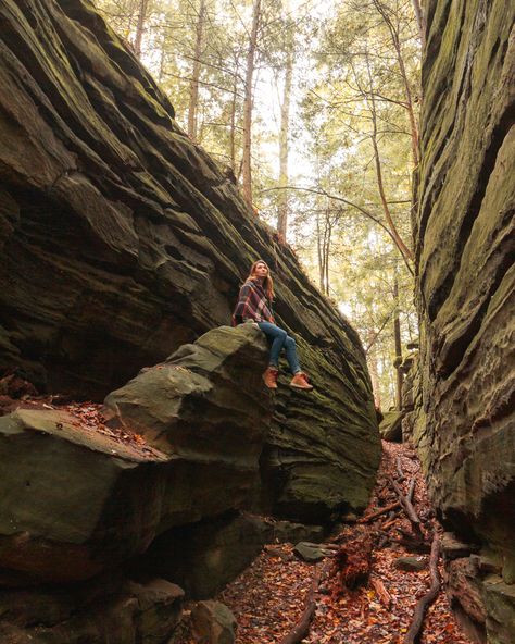 Cuyahoga Valley once again making us feel small. We love all the natural rock formations you can find throughout the Park. Looking at these makes you stop and wonder, not only about how they were formed, but about the centuries of people who came and stood in awe of them before us. #cuyahogavalleynationalpark #clevelandohio #clevelandgram #ohio #nature #rockformations Brandywine Falls, Cuyahoga Valley National Park, Ohio Travel, Scenic Railroads, Backcountry Camping, Ohio River, National Parks Trip, Us National Parks, Natural Rock