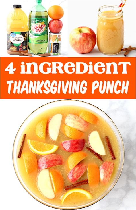 Thanksgiving Punch Recipes are perfect for parties, and this simple non alcoholic Apple Cider Punch Recipe is the perfect holiday drink for kids and adults! Plus, with just 4 ingredients, it's SO easy to make! Go grab the recipe and give it a try! Sparkling Apple Cider Punch, Easy Thanksgiving Punch, Thanksgiving Drinks Non Alcoholic, Apple Cider Punch Recipes, Punch Recipes For Kids, Thanksgiving Recipes Drinks, Cider Punch, Sparkling Apple Cider, Easy Party Punch