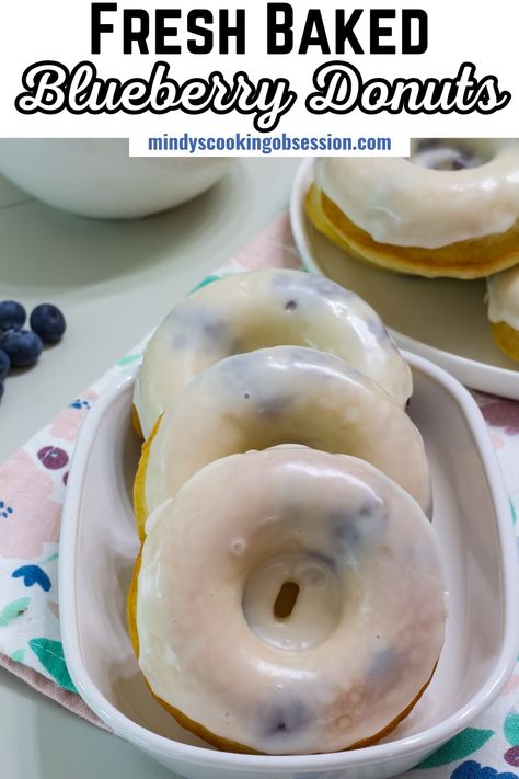 Our Homemade Blueberry Donuts are soft and loaded with lots of fresh blueberries. They are baked, not fried and made with simple ingredients. No yeast, no rolling out doughnut dough, no trying to keep oil the right temperature. Just mix the batter, fill the pan, and bake! We make our homemade donuts in a doughnut pan, but don't worry if you don't have one because they can also be made in a muffin tin. via @mindyscookingobsession Blueberry Donuts Baked, Easy Breakfast Treats, Blueberry Cake Donuts, Baked Recipe, Cake Donuts Recipe, Blueberry Donuts, Doughnut Pan, Buttered Vegetables, Homemade Donuts Recipe