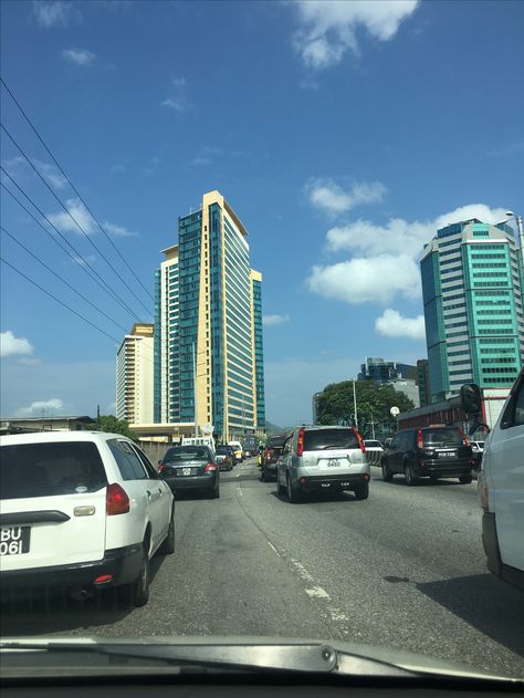 Morning commute into Port of Spain, Trinidad and Tobago. View of International Waterfront Centre Towers C & D Trinidad Beaches, Port Of Spain Trinidad, Trinidad Tobago, Port Of Spain, Morning Commute, British Airways, North America Travel, Trinidad, Trinidad And Tobago