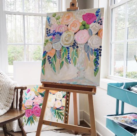 Southern Paintings, Floral Paintings Acrylic, Hydrangea Painting, Southern Artist, Southern Art, Sense Of Community, Homemade Art, Wedding Painting, Art & Craft Paint