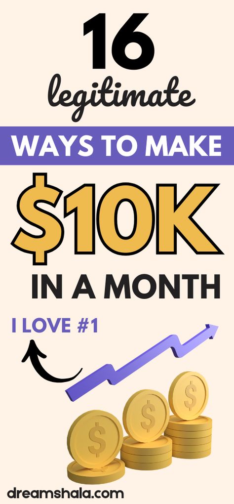 Want to start a side hustle to make extra money? Some side hustle ideas can easily make $10,000 a month or more! If you're ready to make $10K a month (or more) with flexible side hustles you can do online, learn the best ways to start earning an income now! Side Hustles That Actually Work, Money Earning Ideas, 10000 A Month, Quick Money Online, 10k A Month, Start A Side Hustle, Easy Ways To Make Money, Ways To Make Extra Money, Social Media Work