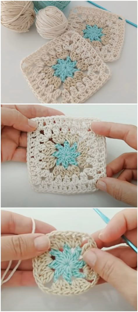 How To Crochet Super Easy Granny Square - Crochet Ideas Easy Granny Square Crochet, Granny Square Pattern Free, Motifs Granny Square, Easy Granny Square, Granny Square Projects, Gifts Crochet, Granny Square Crochet Patterns Free, Confection Au Crochet, Crochet Simple