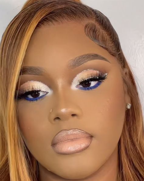 Royal Blue Makeup Looks, Gold Makeup Looks, Blue Makeup Looks, Prom Makeup Looks, Gold Makeup, Royal Blue And Gold, Royal Blue Dress, Dark Skin Makeup, Beat Face