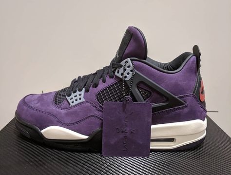 A Closer Look at Travis Scott’s Air Jordan 4 in “Purple” Jordan 4 Metallic Purple, Jordan 4 Travis Scott, Sneaker Bar, Jordan 4’s, Shoes Wallpaper, White Nike Shoes, Jordan Shoes Girls, Jordan 4s, Jordan Shoes Retro