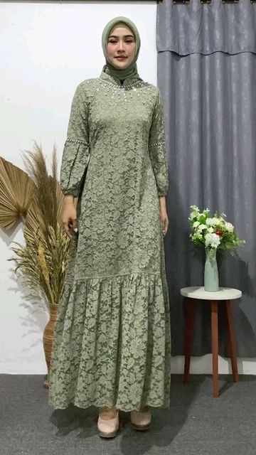 Tunik Modern Simple, Gamis Brokat Modern Simple, Brokat Modern, Dress Muslim Modern, Kebaya Modern Dress, Kebaya Brokat, Model Gamis, Kebaya Muslim, Modern Hijab