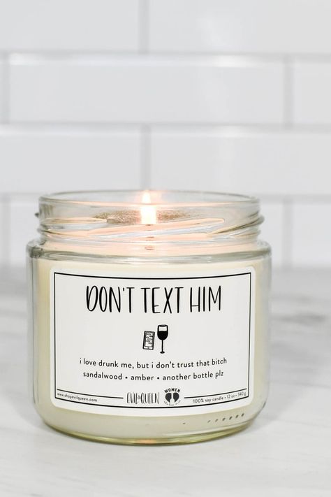 Don't Text Him, Beeswax Recipes, Engraved Candles, The Roommate, Homemade Scented Candles, Valentine Candles, Soya Mumu, Shimmer Body Oil, Candle Quotes