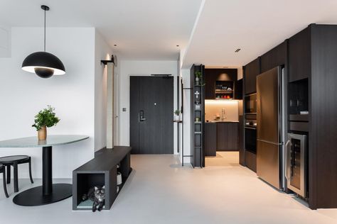 It’s Compact, But This 3-Room BTO Flat is Totally Hotel-Like | Qanvast Hotel Room Design, Flat Interior, Scandinavian Home, Interior Trend, Interior Design Firms, Inspired Homes, One Bedroom, Minimalist Home, Hotels Room