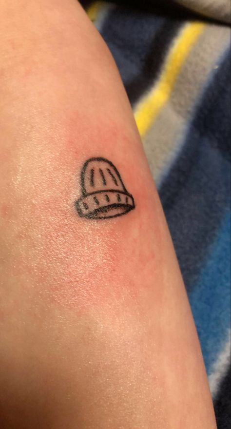 Simple Tattoos Leg, Beanie Tattoo, Stick And Poke Tattoo Men, Harry Styles Stick And Poke Tattoo, Guy Stick And Poke Tattoos, Simple Stuck And Poke Tattoo, Stick And Poke Tattoo Example, Trippy Stick And Poke, Stick Tattoo