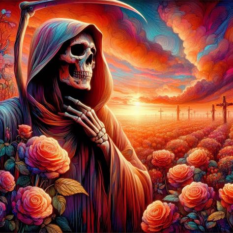 Grim reaper digital art Picking Flowers, Grim Reaper, Cool Pictures, Digital Art, Quick Saves, Art