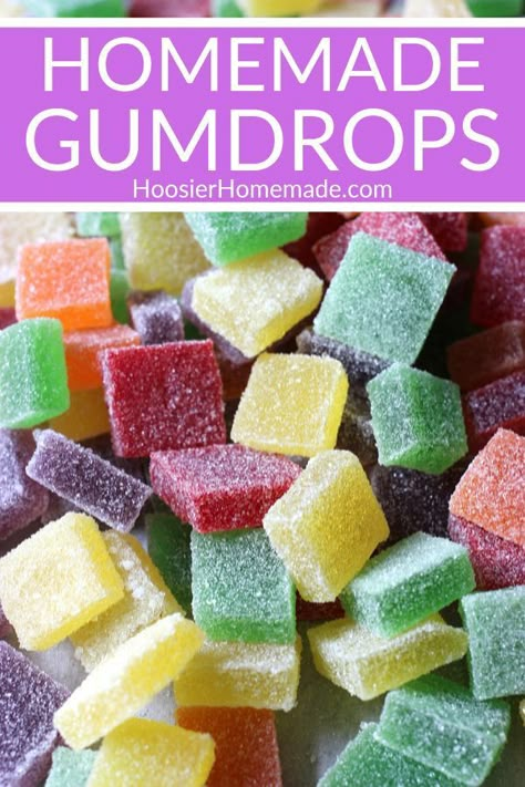 Jelly Candy Recipe, Homemade Gumdrops, Gumdrop Recipe, Yummy Candy, Gummies Recipe, Gelatin Recipes, Jelly Candy, Food Candy, Cough Drops