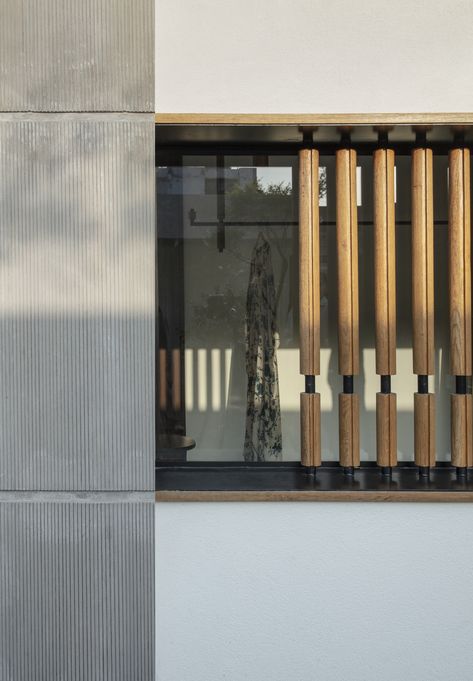 Jali Facade Architecture, Perforated Wood Facade, Wood Screen Architecture, Wooden Louvers Texture, Wood Slat Architecture, Nupur Kanoi, Elevated Essentials, Partition Screen, Wood Facade