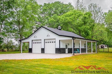 Metal Shop Building With Loft, Metal Garage Loft Ideas, 3 Bay Garage Ideas, Steel Building Garages, Metal Garage With Lean To, 30x40 Metal Shop, Shop With Lean To On Both Sides, Pole Barn Lean To, 30x40 Garage Plans