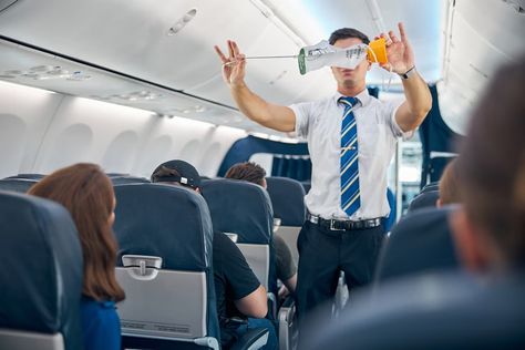 While uncommon, airplane emergencies can happen. What to do, and wear, in such a scenario is key, according to flight safety experts. Flight Take Off, Air Hostess Training, Business Class Flight, Safety Procedures, Spirit Airlines, Emergency Evacuation, Passenger Aircraft, Alaska Airlines, Flight Crew