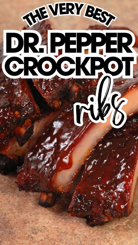 Unlock the secret to fall-off-the-bone ribs with just 3 ingredients! These Dr. Pepper BBQ Crockpot Ribs are a game-changer for any BBQ lover. Click for the easiest, tastiest rib recipe ever! 🍽 #CrockpotRibs #BBQRecipes #EasyCooking #Foodie Crockpot Pork Shoulder Ribs, Dr Pepper Spare Ribs Crock Pot, Ribs In Crockpot With Dr Pepper, Crockpot Recipes Pork Ribs, Dr Pepper Boneless Ribs Crockpot, Bbq Pork Spare Ribs Crock Pot, Crockpot Spare Ribs Recipes, Dr Pepper Short Ribs Crock Pot, Slow Cooker Root Beer Bbq Pork Ribs