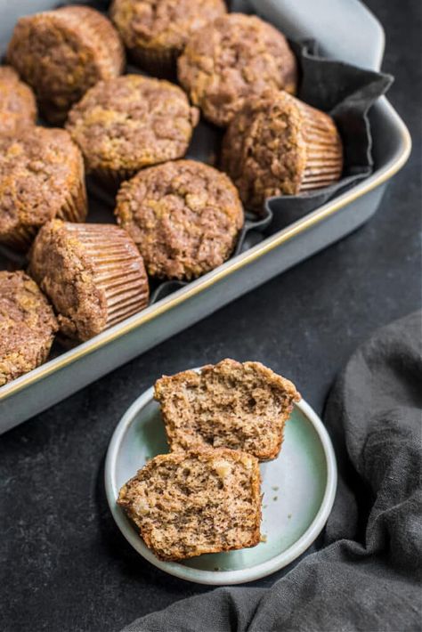 Browned Butter Banana Muffins with Cinnamon Streusel Streusel Recipe, Cinnamon Streusel, Browned Butter, Bakery Recipes, Banana Muffins, Mindful Eating, Brown Butter, Muffin Pan, Almond Flour