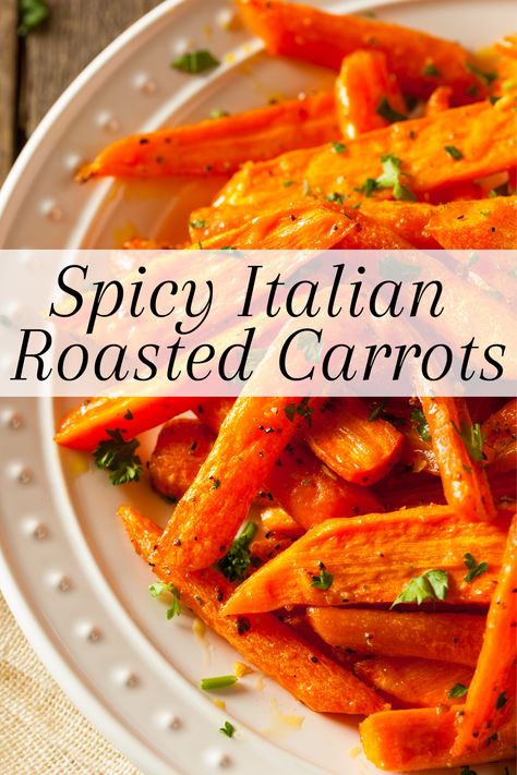 Spicy Italian Roasted Carrots easy recipe Italian Roasted Carrots, Italian Carrots Side Dish, Licensed Social Worker, Carrots Side Dish, Italian Roast, How To Dry Rosemary, Favorite Side Dish, Roasted Carrots, Social Worker