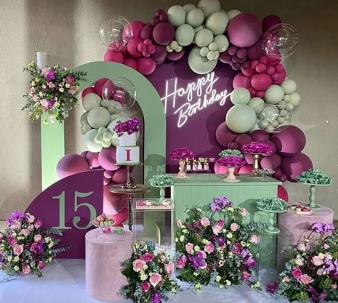 MY THEME PARTY on Instagram: “Credits:belaflor_kids” Deco Ballon, Girls Birthday Party Decorations, Birthday Party Theme Decorations, Birthday Balloon Decorations, Diy Birthday Decorations, Balloon Decorations Party, 15th Birthday, Backdrop Decorations, Diy Birthday