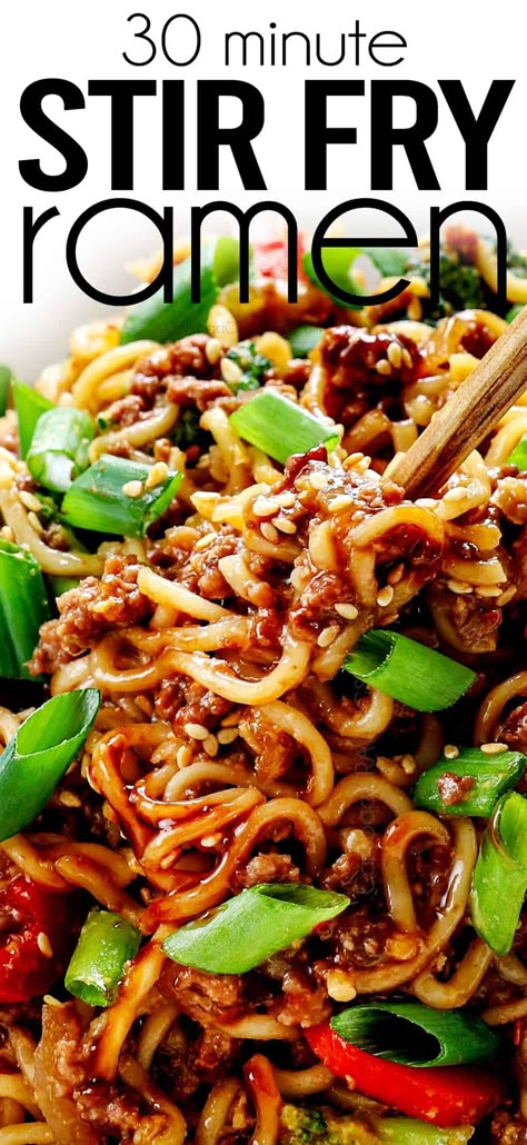 Sweet Chili Ramen Noodle Recipes, Saucy Ramen Noodle Recipes, Ramen Noodle Stir Fry, Fried Ramen, Vegetarian Stir Fry, Pork Ramen, Easy Ramen, Ramen Stir Fry, Noodle Stir Fry