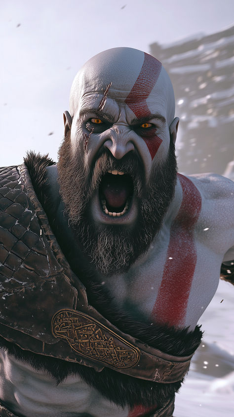 Kratos from God of War Kratos Rage, Playstation 5, Digital Art, Art