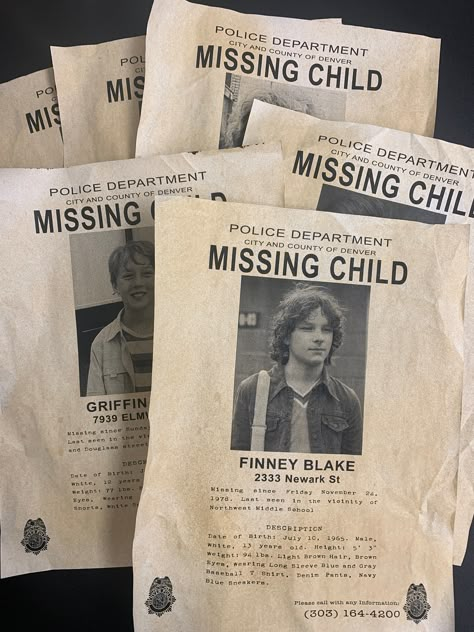 Get an individual or Full set of 6 The Black Phone movie missing posters. Printed on 8.5 x 11 paper and aged processed to give it a more unique look. You get all six of the main characters in The Black Phone: Griffin, Finney, Robin, Vance, Bruce or Billy, or get the entire set! all ready for farming and display. The Black Phone Missing Flyers, Griffin Stagg, Billy Showalter, Bruce Yamada, Denver Police Department, Finney Blake, Billy Black, Robin Arellano, Black Phone Background