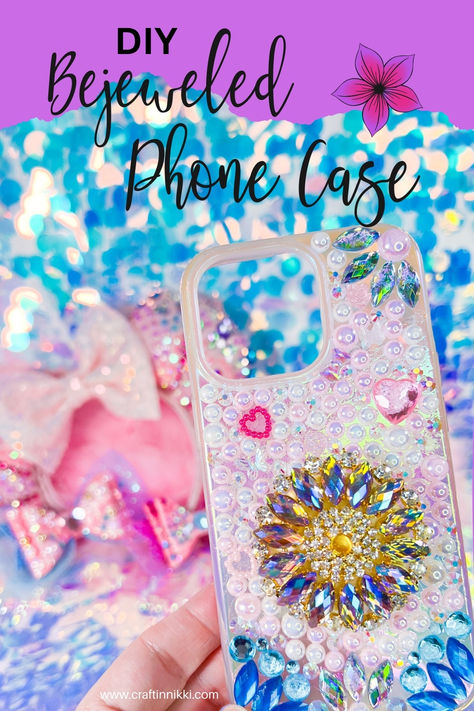 Fabulous DIY Bejeweled Phone Case by Craftin with Nikki Blog Phone Case Tutorial, Bling Phone Cases Diy, Bedazzled Phone Case, Sequins Diy, Diy Case, Bling Phone Case, Fabulous Diy, Diy Phone, Taylor Swift Style