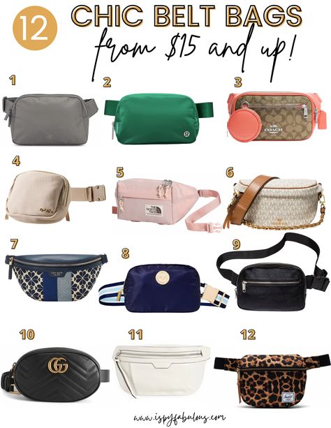 Belt bags are the new crossbody bag and they make it super easy to secure your things and go hands-free. Check out these chic belt bags from $15 and up. Waist Bags For Women Outfit, Cross Body Bag Outfit, Hand Bags Ideas, Coach Belt Bag, Alaska Cruise Outfits, Belt Bag Outfit, Purse For Teens, Waist Bags For Women, Trendy Belts