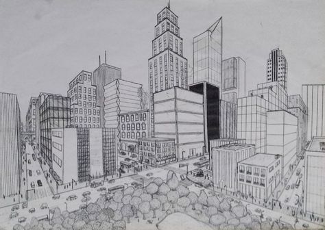 #Busy#city#traffic#skycrapers#draw#details#big#drawing#lights#high Busy City Drawing, Future City Drawing Easy, Future City Drawing, Cartography Illustration, Two Point Perspective City, Perspective City, City Traffic, Big Draw, Perspective Drawing Architecture