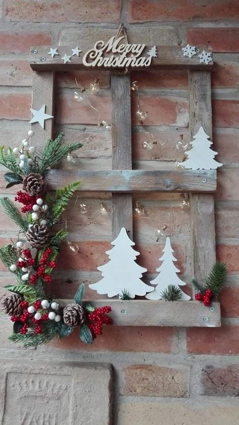 Winter Diy Crafts, Diy Winter, Diy Christmas Wreaths, Country Christmas Decorations, Christmas Decorations Diy Outdoor, Diy Christmas Decorations Easy, Christmas Wood Crafts, Holiday Crafts Christmas, Christmas Frames