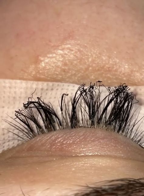 Lash extensions are completely singed at the end of the lash extensions. Should I record an in depth how to on how to fix burnt lashes? IS there even any fixing them? Eyelash Extension Training, Extension Training, Professional Eyelash Extensions, Eyelash Extension Supplies, Eyelash Extension Glue, Lash Adhesive, Pink Friday, Strip Lashes, Eyelash Extension