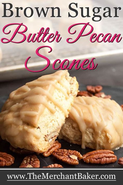 Butterscotch Glaze, Cupcakes Fall, Recipes Crockpot Easy, Pecan Recipe, Pecan Scones, Breakfast Scones, Brown Sugar Butter, Scones Recipe Easy, Coconut Dessert