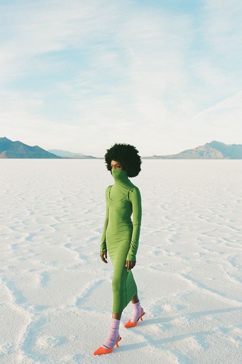 Landing Colorful Fashion Editorial, Salt Flats Utah, Utah Fashion, Salt Flat, Lake Style, Bonneville Salt Flats, Salt Flats, Fashion Editorial, 35mm Film