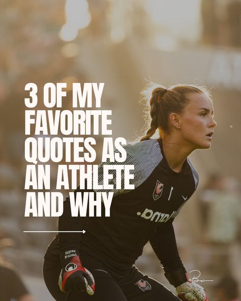 3 of my favorite quotes as an athlete and why. Do you have a favorite? #soccer #athlete #soccerplayer #quote #inspirationalquotes Being An Athlete Quotes, Good Quotes For Athletes, Famous Athlete Quotes, Womens Soccer Quotes, Somewhere Behind The Athlete Quote, Soccer Quotes Girls, Athlete Quotes, Soccer Motivation, Coach Quotes