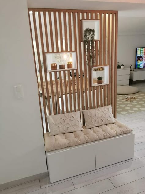 Hallway Makeover, Decor Hallway, Home Hall Design, Living Room Partition, Living Room Partition Design, Room Partition Designs, Hallway Decor, Partition Design, Room Partition