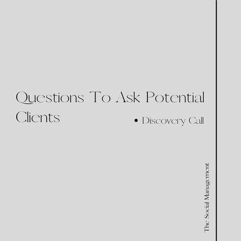 Social Media Manager Discovery Call, Client Discovery Call Questions, Client Questionnaire, Media Management, Google Forms, Discovery Call, Consulting Business, Questions To Ask, Dream Job