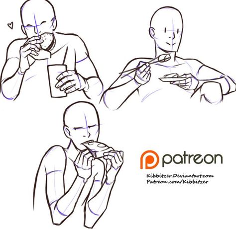 Eating manga pose reference Action Reference, رسم كاريكاتير, Reference Sheet, 캐릭터 드로잉, Poses References, Anatomy Reference, The Human Body, Art Poses, Anime Poses Reference