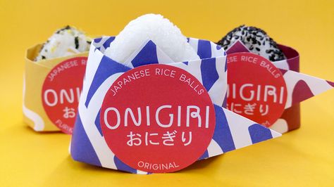 Onigiri Packaging on Behance Onigiri Packaging Design, Onigiri Packaging, Onigiri Design, Japanese Food Packaging, Takeaway Packaging, Food Box Packaging, Japanese Packaging, Rice Ball, Japanese Rice