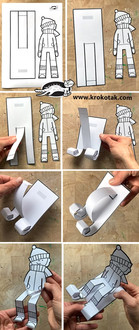 krokotak | SLEIGHING PAPER CRAFT Sledding Crafts For Kids, Sled Crafts For Kids, Winter Sports Preschool, Winter Sports Crafts, Teaching Crafts, Christmas Crafts Diy Projects, Dramatic Play Preschool, Sensory Crafts, Winter Art Projects