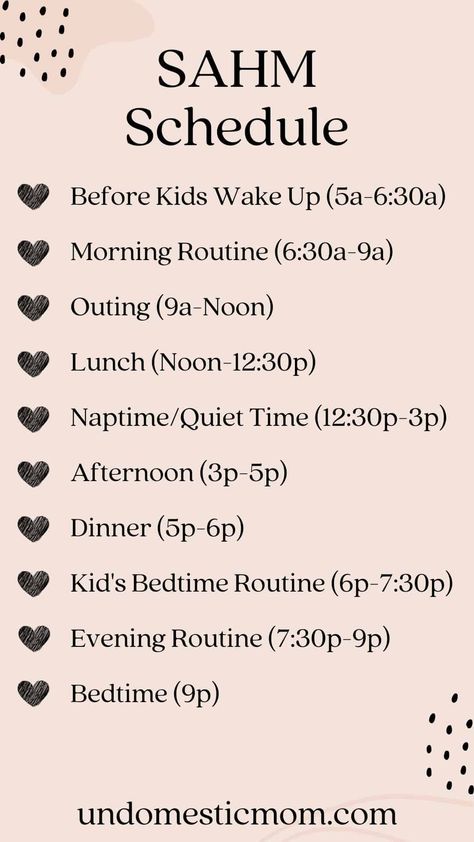 Easy Stay at Home Mom Schedule with Young Kids Sahm Schedule Daily Routines, Daily Schedule For Moms, Stay At Home Mom Schedule, Sahm Schedule, Kids Bedtime Routine, Happy Homemaking, Mom Routine, Get Better Sleep, Toddler Schedule